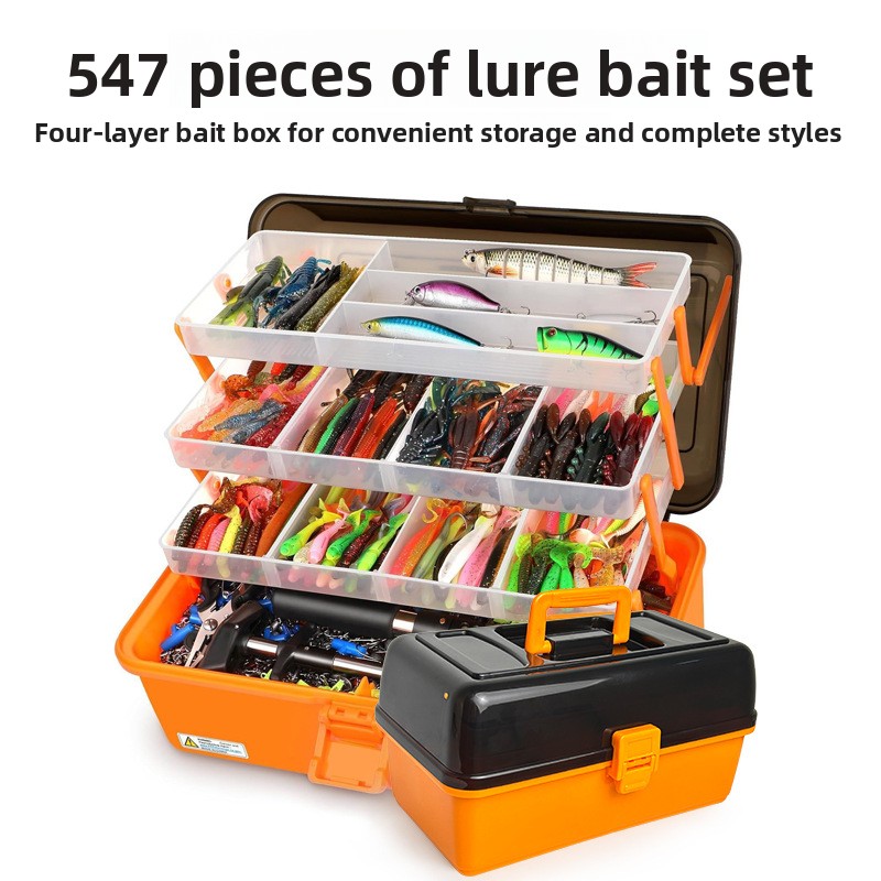 Fishing Lure Accessories - Duży, 4-warstwowy, zewnętrzny zestaw do wędkowania,