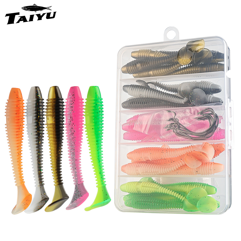 Fishing Lure Soft Plastic - TAIYU 25/35 szt./zestaw Miękkich Przynęt Wędkarskich,